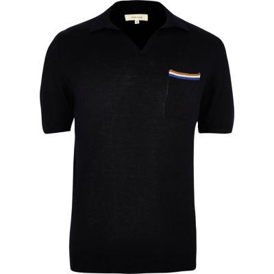 Navy tipped polo shirt